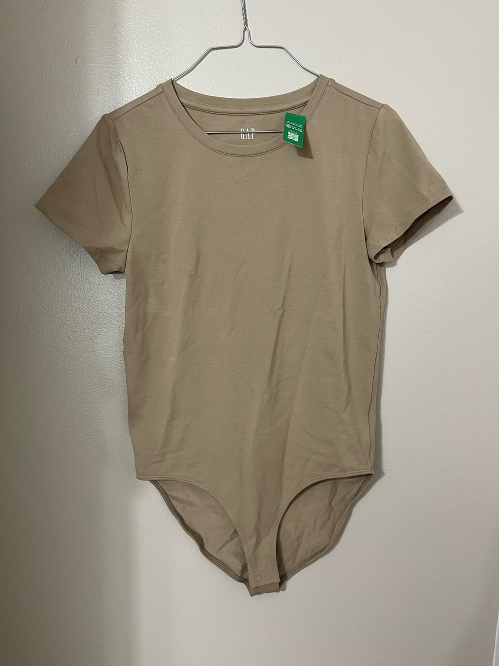GAP | Beige Short Sleeve Bodysuit Top